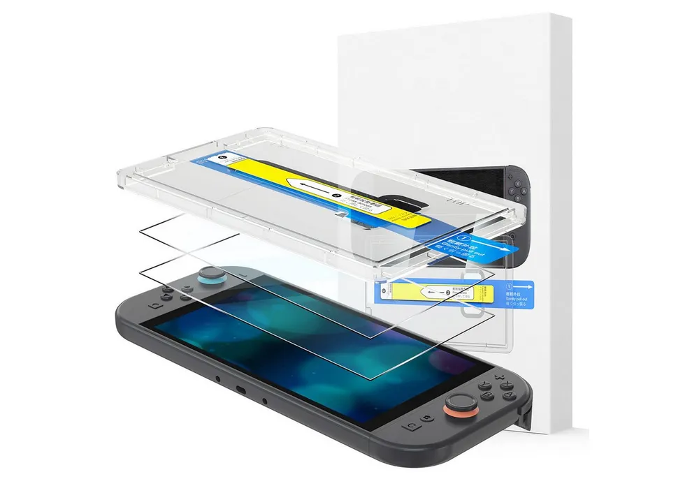 ibettertec Displayschutzfolie Panzerglas für Nintendo Switch 2 Modell 2025 [2 Stück] Schutzfolie für Nintendo Switch 2 Modell 2025 Released, 9H Härte 2.5D[Hohe Auflösung][Anti-Bläschen][Anti-Kratzen], Displayschutz Schutzfolie mit Rahmen Kompatibel mit Nintendo Switch 2