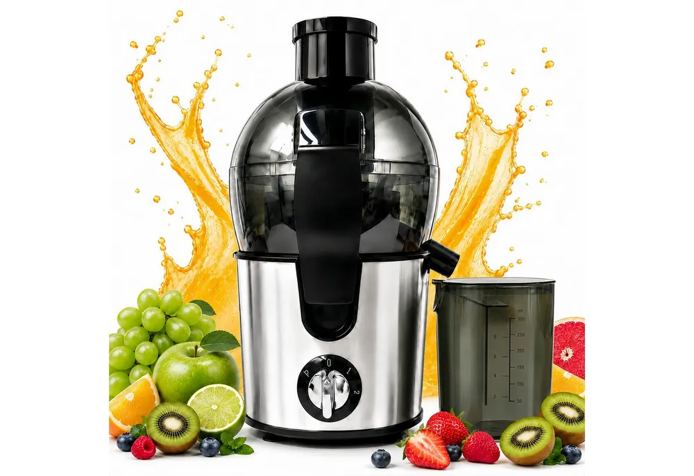 ibettertec Entsafter Slow Juicer Gemüse und Obst,Entsafter aus Edelstahl,Schnelles,BPAFrei, 1500 W, Zentrifugal-Entsafter,Füllöffnung und Zwei Geschwindigkeitsstufen