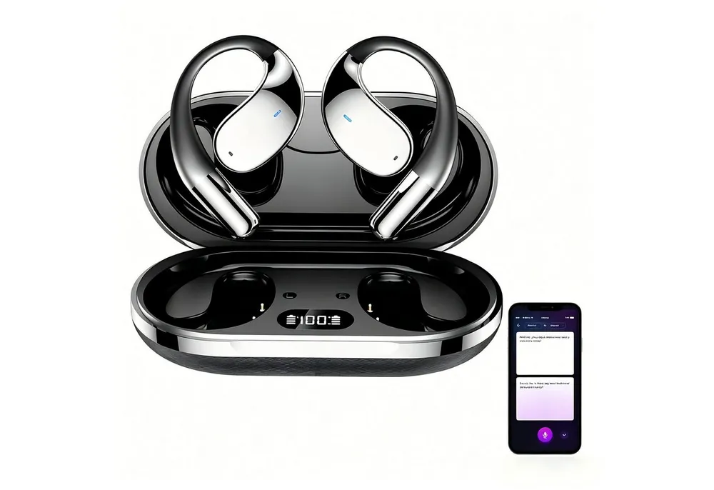 ibettertec In Ear Ohrhörer, Sprachübersetzer Kopfhörer AI Übersetzungskopfhörer Open-Ear-Kopfhörer (3-in-1 Sprachubersetzer Kopfhorer, Bluetooth 5.4 Sport-Kopfhorer, für Übung, Büro und Langzeitgebrauc, Bluetooth Kopfhörer)
