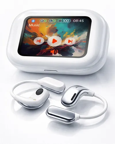 ibettertec Kopfhörer,HiFi Stereo Rauschunterdrückungsfunktion Open-Ear-Kopfhörer Bluetooth-Kopfhörer (Voice Assistant, ED-Anzeige 30 Stunden Spielzeit Ladeetui mit LED Anzeige Stereo-Ohrhörer, Aktive Rauschunterdrückung(ANC), Noise Cancelling Immersives)