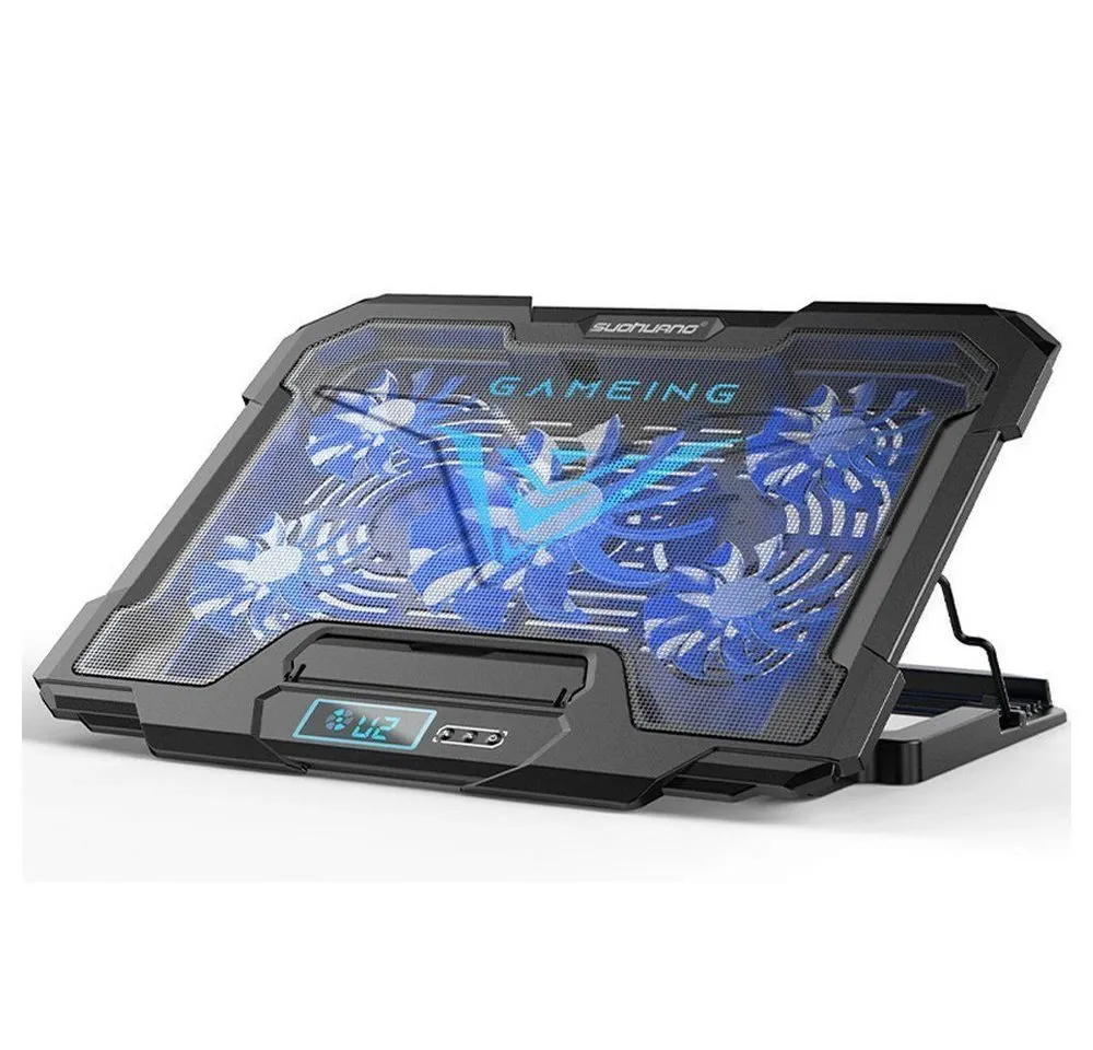 ibettertec Notebook-Kühler Laptop Kühler Gaming-Notebook Cooling Pad / Cooler Ständer, Kühlmatte für 12-18 Zoll Notebook, Laptop (5 Ventilatoren), Schwarz