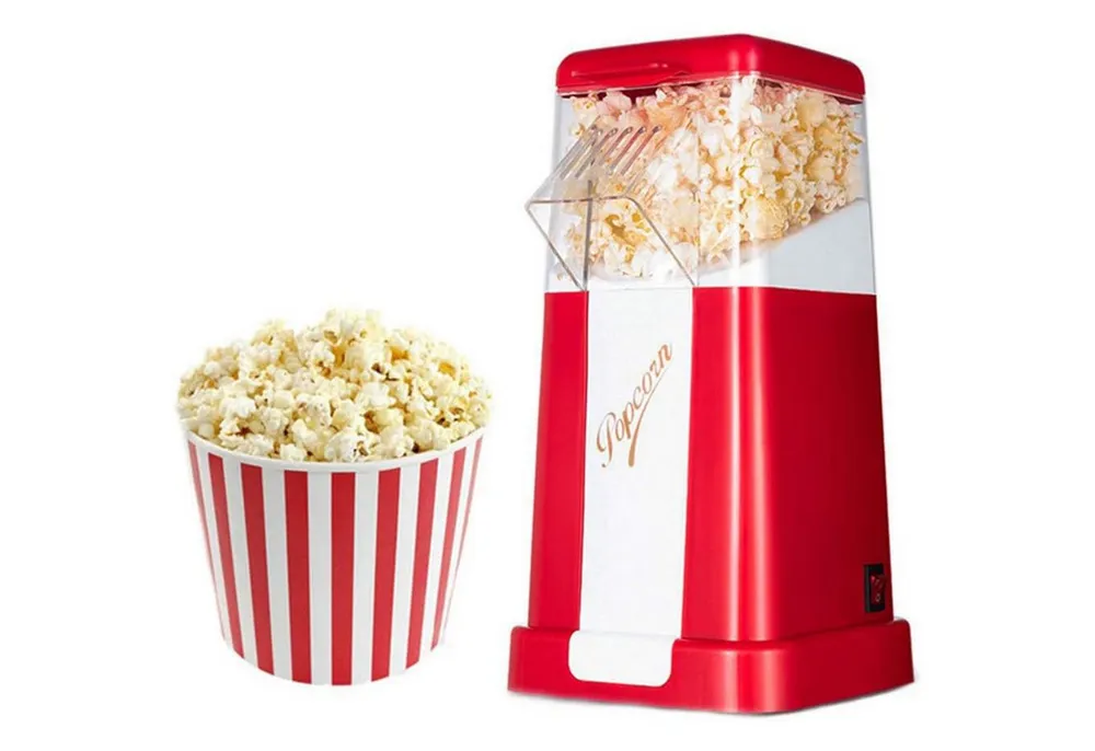 ibettertec Popcornmaschine Popcornmaschine,Popcorn Maker,Popcornmaschine Heissluft, ohne Öl, 3 Minuten Schnell, Zuhause Filme und Weihnachten Partys
