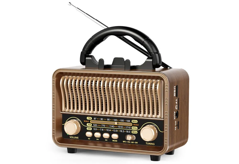 ibettertec Radio Klein mit Bluetooth,Tragbares AM/FM/SW Radio, Radio (Vintage AM/FM-Super-Weitband-Radio mit Bluetooth 5.4, Tragbares 5-in-1 Bluetooth-Lautsprecher-Radio)