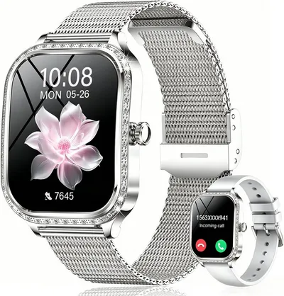 ibettertec Smartwatch Damen Herren, Neueste Fitness Uhr mit Anruffunktion Smartwatch (4,45 cm/1,75-Zoll-TFT-LCD-Touchscreen Zoll) IP68 Wasserdicht,Uhren Watch für Android IOS, Fitnessuhr Tracker mit Pulsmesser Schrittzähler Schlafmonitor