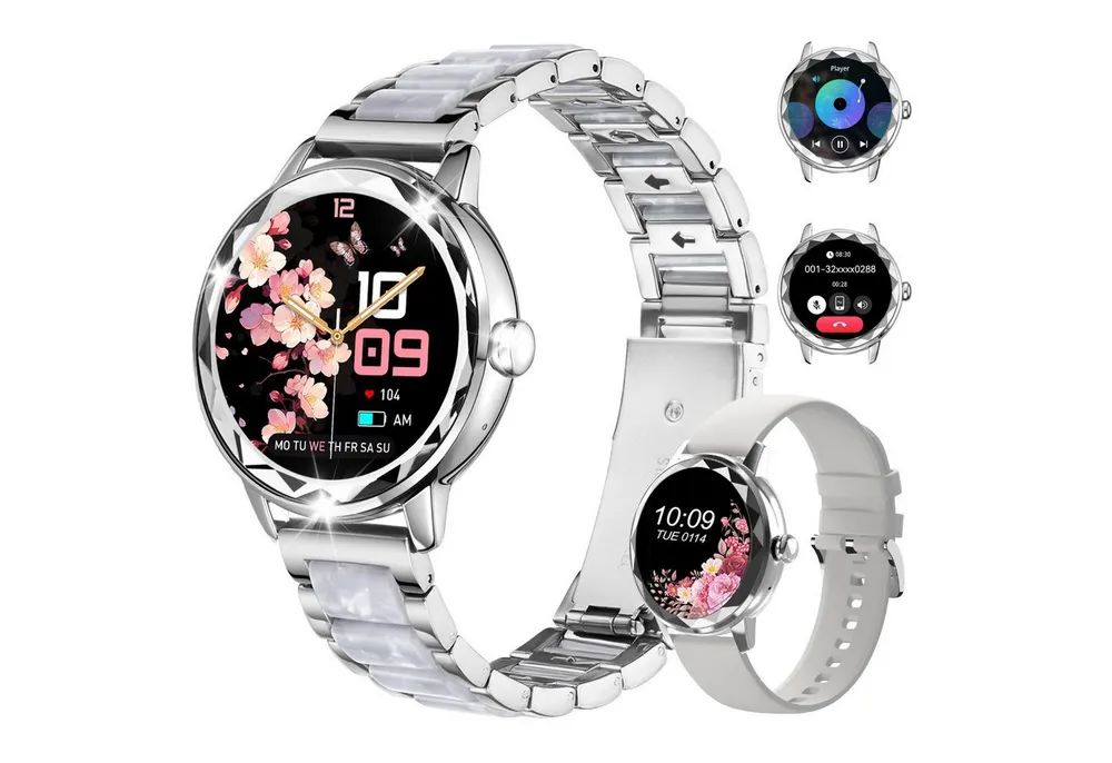 ibettertec Smartwatch Damen, mit Anruffunktion Smartwatch (Fitnessuhr mit Telefonfunktion/WhatsApp Notiz,Smartwatch Fitness Tracker Uhr IP68 Wasserdicht,1.2" HD Voll Touchscreen Fitnessuhr Tracker mit Blutsauerstoff/Pulsmesser/Sportuhr/Schrittzähler/Schlafmonitor Aktivitätstracker usw für iOS/Android Uhren Watch cm)