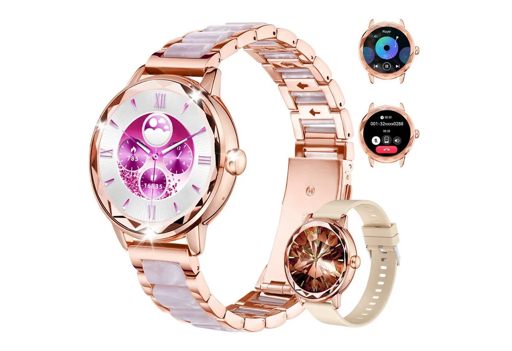 ibettertec Smartwatch Damen, mit Anruffunktion Smartwatch (Fitnessuhr mit Telefonfunktion/WhatsApp Notiz,Smartwatch Fitness Tracker Uhr IP68 Wasserdicht,1.2" HD Voll Touchscreen Fitnessuhr Tracker mit Blutsauerstoff/Pulsmesser/Sportuhr/Schrittzähler/Schlafmonitor Aktivitätstracker usw für iOS/Android Uhren Watch cm)