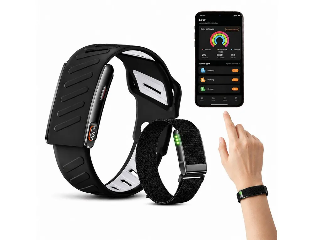 ibettertec Smartwatch, Fitness Tracker Aktivitäts Emotions und Schlaftracker Smartwatch (ohne Display cm) Fitness Armband, 1-tlg, Mit Extra Armband aus Nylon, 100+ Sportmodus und Gesundheitsüberwachung, 3ATM Wasserdicht