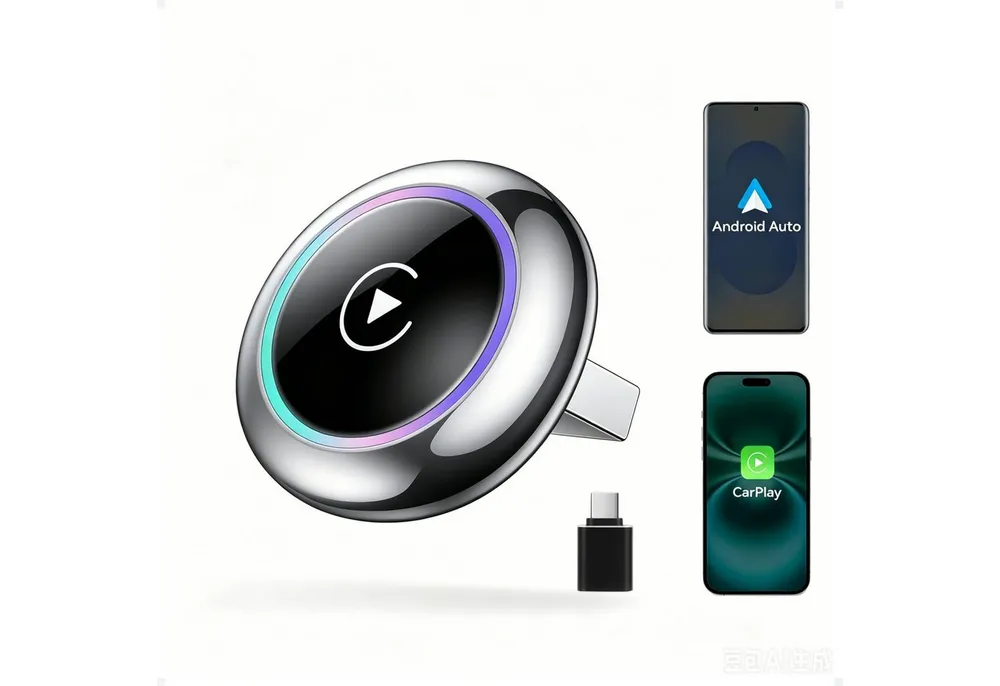 ibettertec Wireless Carplay & Android Auto Adapter,Mini & Stabiler 2-in-1-Dongle Adapter Plug und Play, zu USB Typ A, Kompatibel zu Convert Wired CarPlay/Android Auto zu Wireless, mit iOS 10+ und Fahrzeugen mit kabelgebundenem CarPlay
