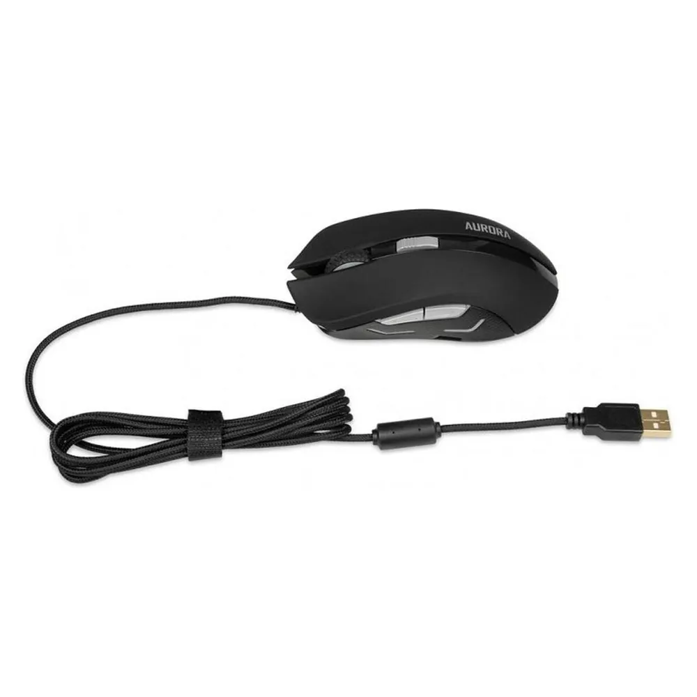 Maus Ibox Aurora A-1 USB Typ-A 2400DPI Schwarz LED 6 Tasten