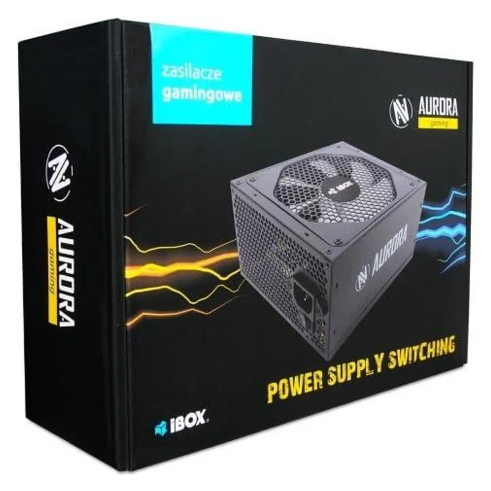 Fuente de Alimentación iBox 600W ATX Aurora Protección múltiple Negra