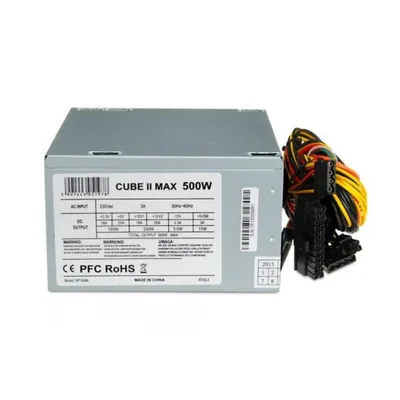 Netzteil iBox 500W Ohne Zertifizierung CUBE II Silber 20+4 Pin ATX