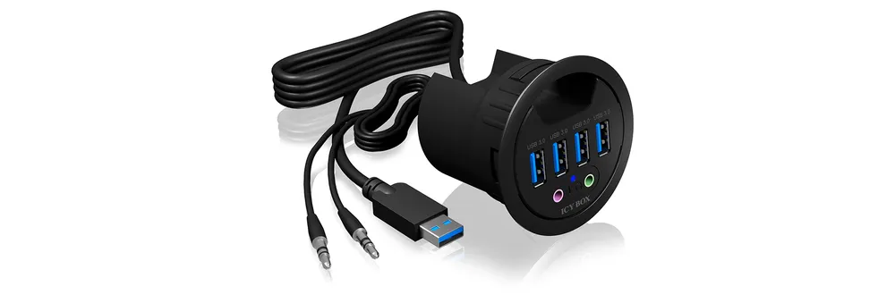 Hub ICY BOX 4 Ports USB 3.2 Gen 1 5 Gbps Modell IB-HUB1403A Schwarz