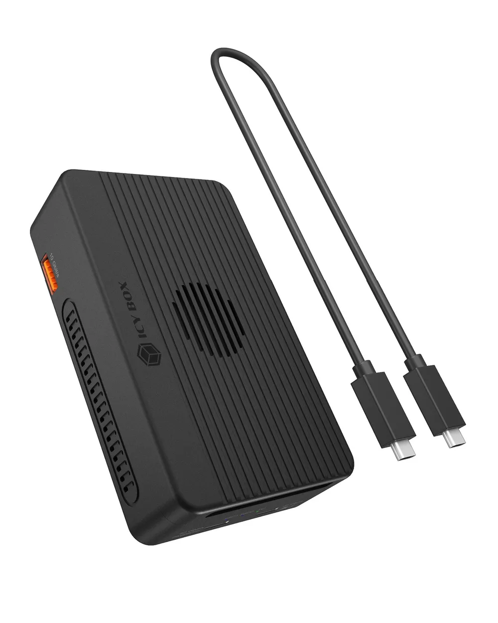 Caja PC Icy Box Heart RAID 2818 M.2 Aluminium Schwarz mit RAID Software USB4