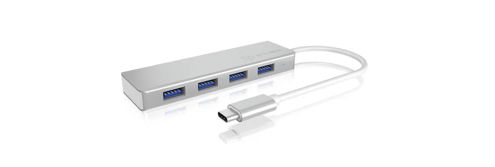 Hub ICY BOX 4 Ports 5000 Mbit/s IB-HUB1425-C3 Aluminium Silber