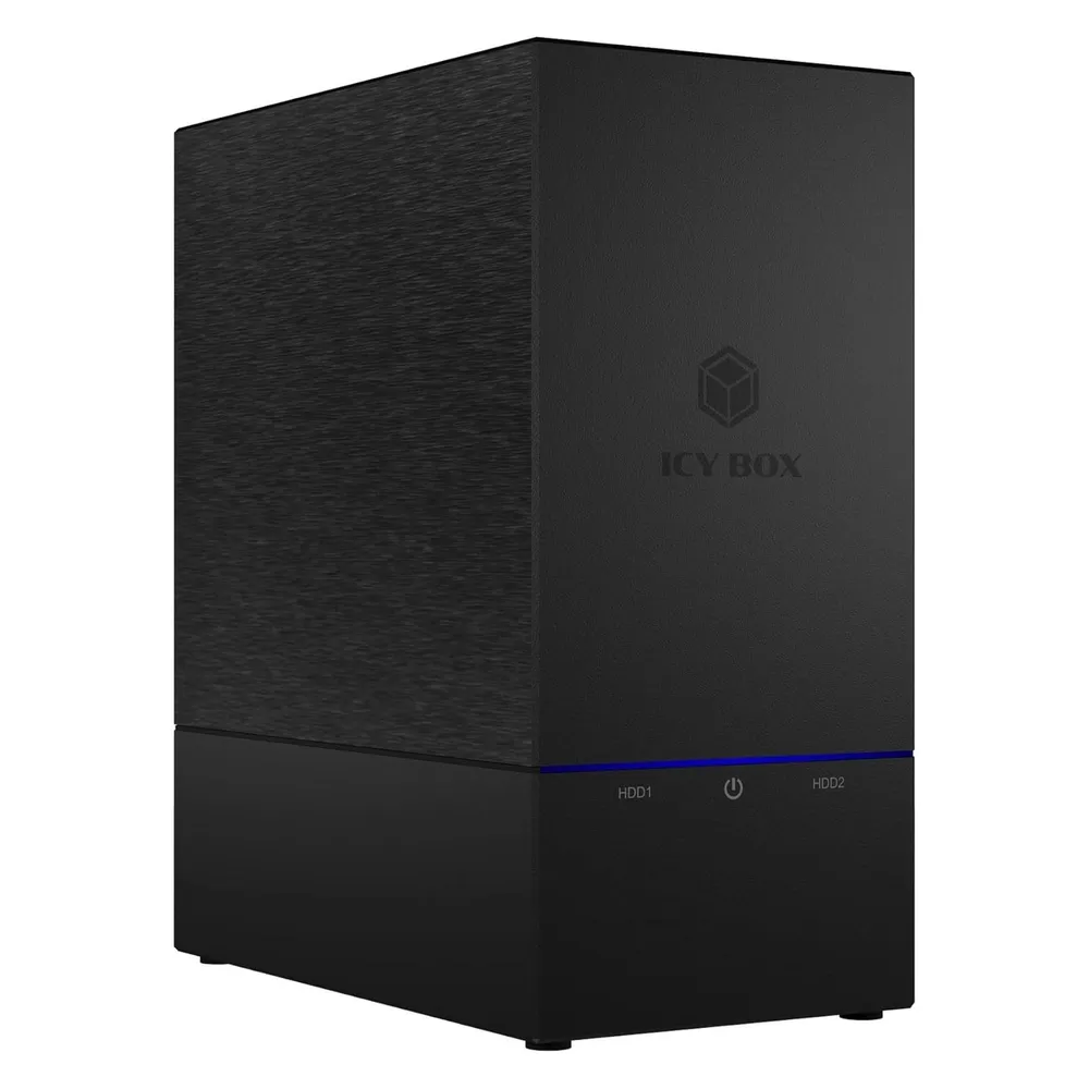 Icy Box IB-RD3621-C31 Externes 2-Bay-RAID-Gehäuse für 2x 2,5-Zoll- oder 3,5-Zoll-SATA-Laufwerke