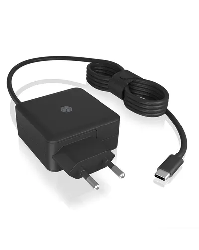 Ladegerat ICY BOX IB-PS111-PD 65W USB Power Delivery Type C Schwarz