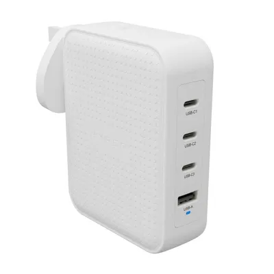 Ladegerät TARGUS Hyper HJ1001WHWWGL 145W GaN USB-C x3 USB-A Weiß Ladegerät TARGUS Hyper HJ1001WHWWGL 145W GaN USB-C x3 USB-A Weiß