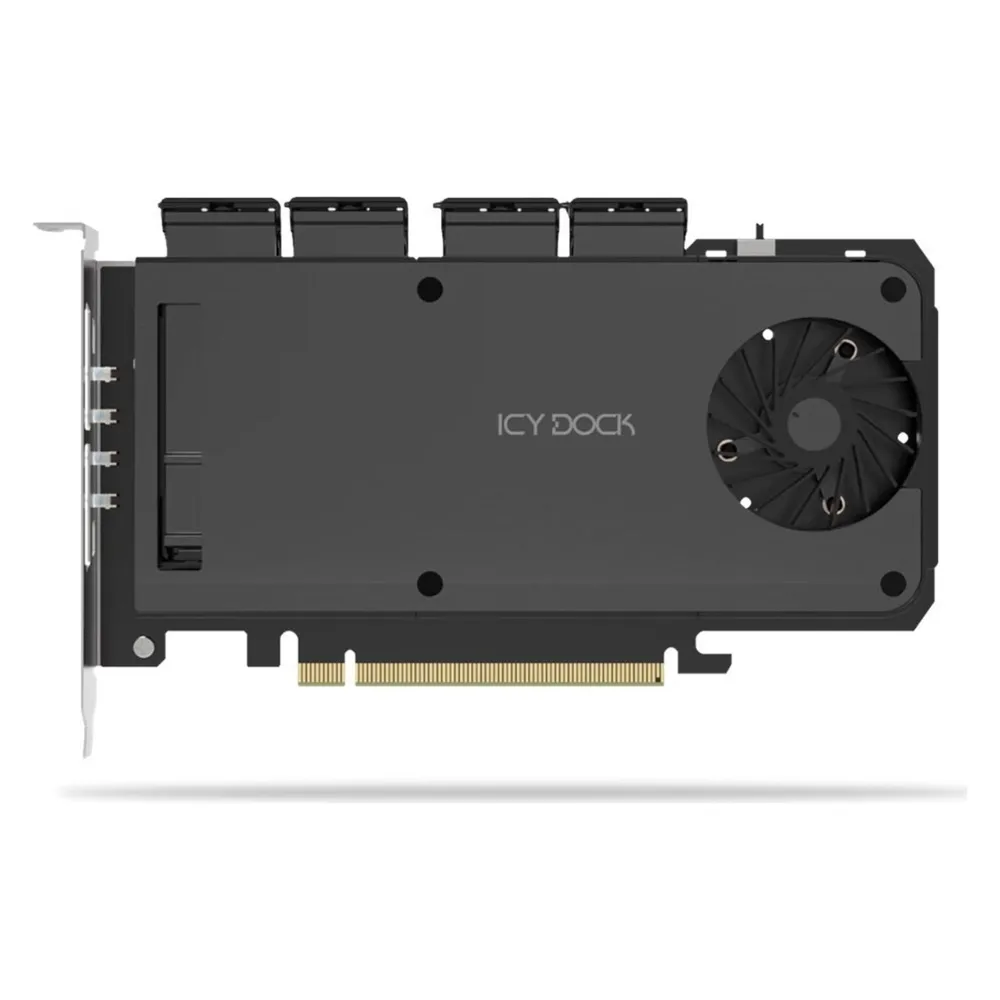PCIe Karte ICY DOCK MB204MP-1B 4x M.2 NVMe PCIe 4.0 Steckplätze Hot-Swap
