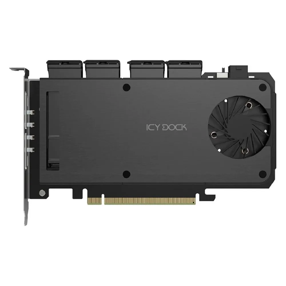 PCIe-Karte ICY DOCK MB204MP-B 4x M.2 NVMe PCIe 5.0 x16 High-Density