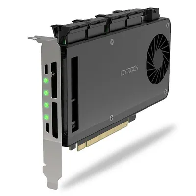 PCIe-Karte ICY DOCK MB204MP-B 4x M.2 NVMe PCIe 5.0 x16 High-Density