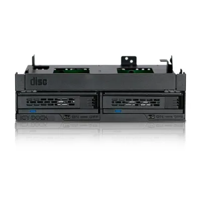 Panelzubehör ICY DOCK MB732SPO-B Schwarz Hot-Swap SATA/SAS Tray 2x2,5" HDD/SSD