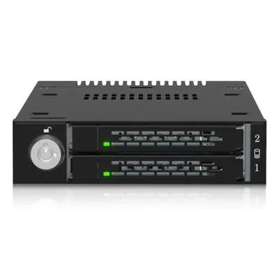 Externer SSD-Gehäuse ICY DOCK ToughArmor MB834MK-B V2 3.5 Zoll Metall Schwarz NVMe M.2 Dual Bay