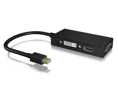 Adapter ICY BOX IB-AC1032 Mini DisplayPort auf DVI VGA HDMI 4K Schwarz