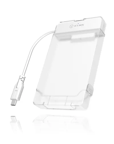Externe Festplattencase ICY BOX IB-AC703-C 2.5" Kunststoff Transparent Weiß USB-C