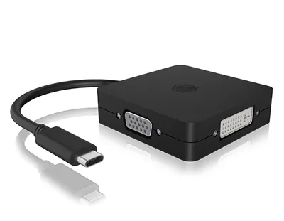 Adapter Grafisch ICY BOX IB-DK1104-C 4K USB-C auf DP HDMI DVI VGA