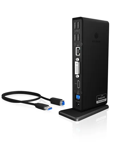 Dockingstation ICY BOX IB-DK2241AC USB 3.2 Gen 1 HDMI DVI 2K Schwarz