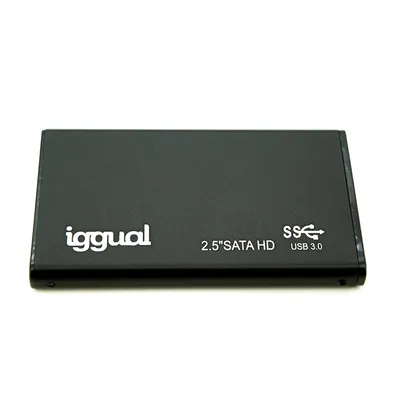 Caja PC IGGUAL SSD 2.5 Aluminium Schwarz USB 3.0 Ultra dünn