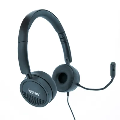 Iggual Dual Tech Kopfhörer mit Mikrofon Schwarz