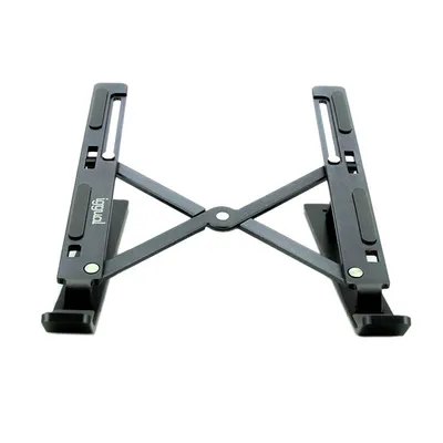 Iggual Laptopständer aus grauem Aluminium, faltbar, für Laptops bis zu 17 Zoll