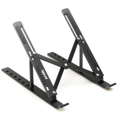 Iggual Klappbarer Laptopständer aus schwarzem Aluminium 17