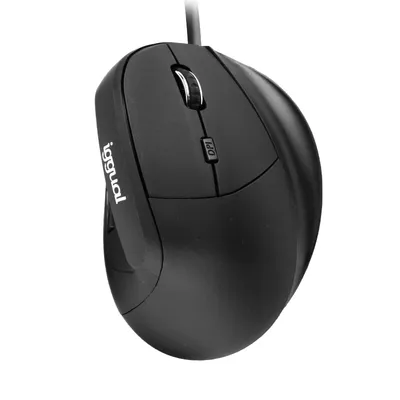 Maus iggual ERGO-V USB 2400 DPI Schwarz Ergonomisch Rechtshänder 6 Tasten