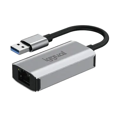 Netzwerkkarte IGGUAL USB-A 3.0 zu RJ45 Gigabit 1000 Mbit/s Silber