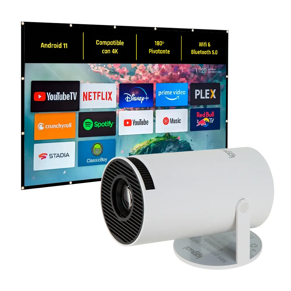 Beamer iggual MP720p HD720p 120 Lumen 150" LCD Smart TV Android WLAN 6 Bluetooth Tragbar