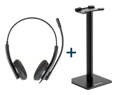 Auriculares iggual ENC3030 con cable USB para oficina y cancelación de ruido negro