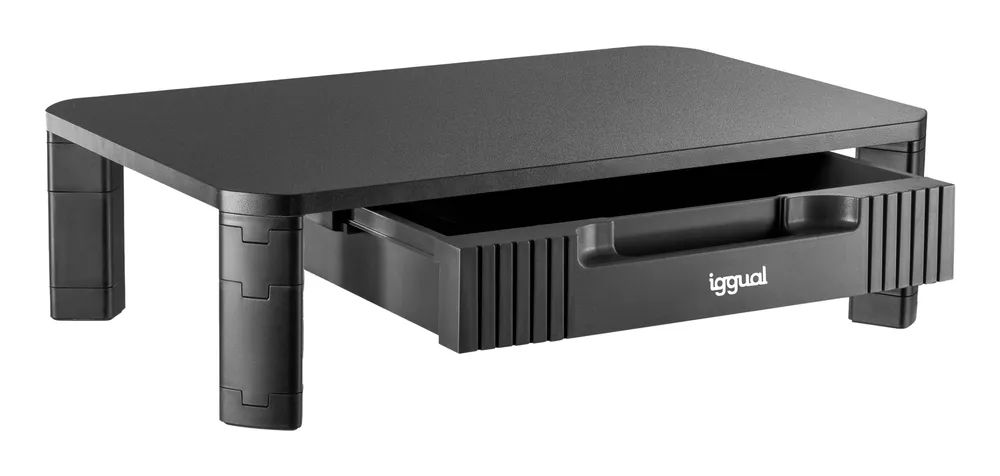 iggual EM1C Monitorständer Tisch Max 1 Display Höhenverstellbar Max 20 kg Schwarz