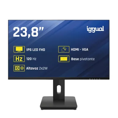 Equal Monitor 24″ 1080p 100Hz IPS Schwenkbar Rahmenlos VESA Höhenverstellung