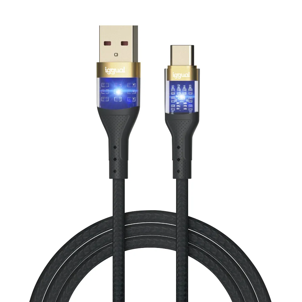 Kabel USB-A nach USB-C 3A 1 m Schwarz IGGUAL