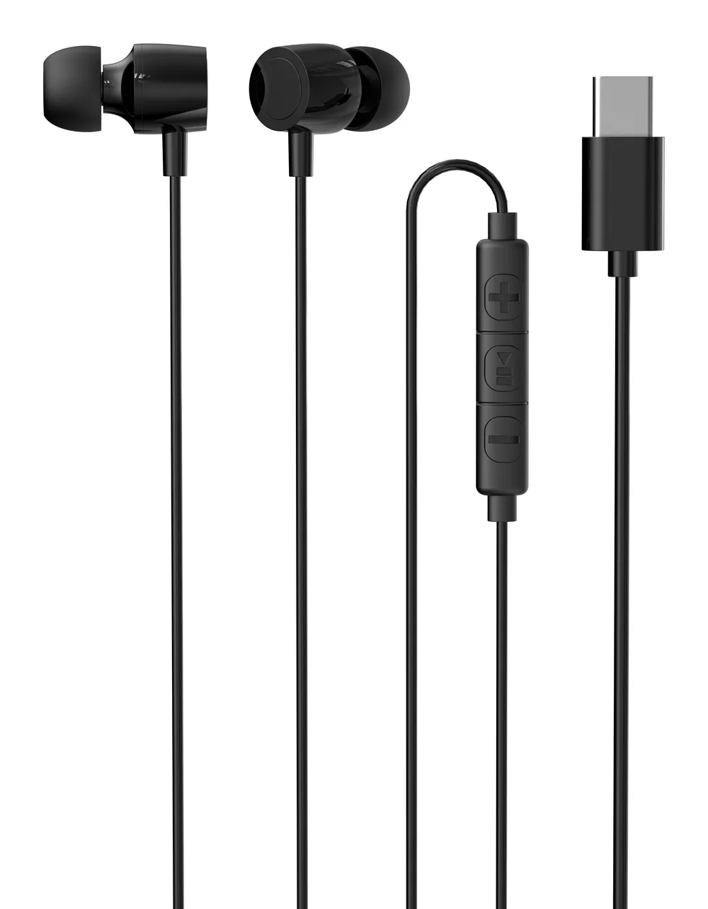 iggual In-Ear USB-C Kopfhörer mit Mikrofon und Inline-Steuerung Schwarz