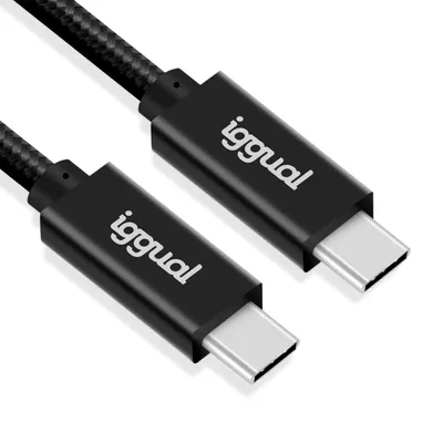 Kabel USB-C IGGUAL 3.2 Gen2x2 100W 5A 4K 1m Nylon