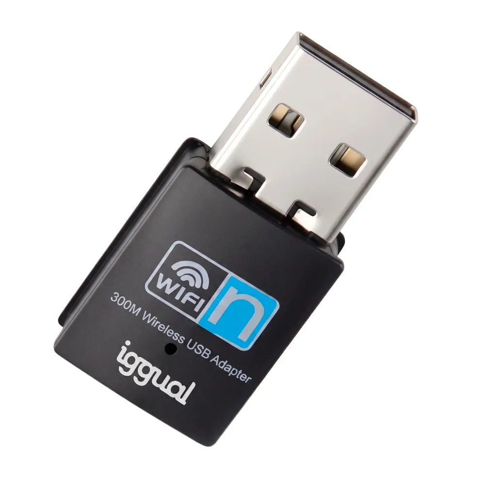 Netzwerkkarte IGGUAL USB Wifi Adapter 2.4GHz 300Mbps USB 2.0 LED