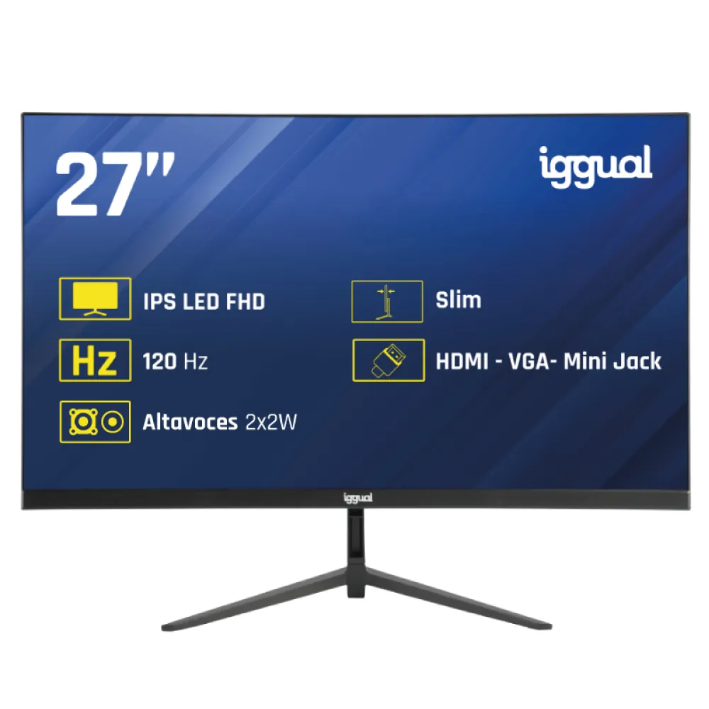 Monitor IGGUAL ML27SMM 27" FullHD 120Hz IPS Lautsprecher Frameless VESA 1ms