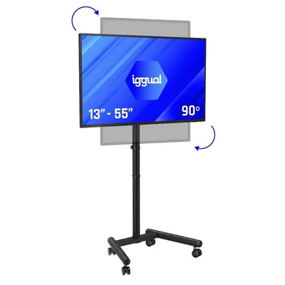 IGGUAL SRTV55 TV-Ständer mit Rollen 13 bis 55" VESA 75x75 bis 200x200 Max 20Kg