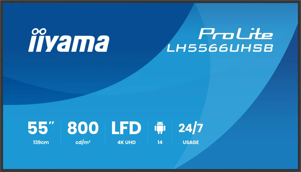 Iiyama LH5566UHSB-B1AG | lh5566uhsb-b1ag | Digital Signage Flachbildschirm - 139,7 cm (55")