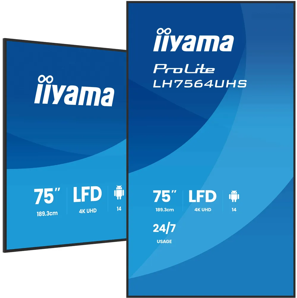 Iiyama ProLite LH7564UHS-B1AG | lh7564uhs-b1ag | 190 cm (75") Diagonalklasse (189.5 cm (74.5")