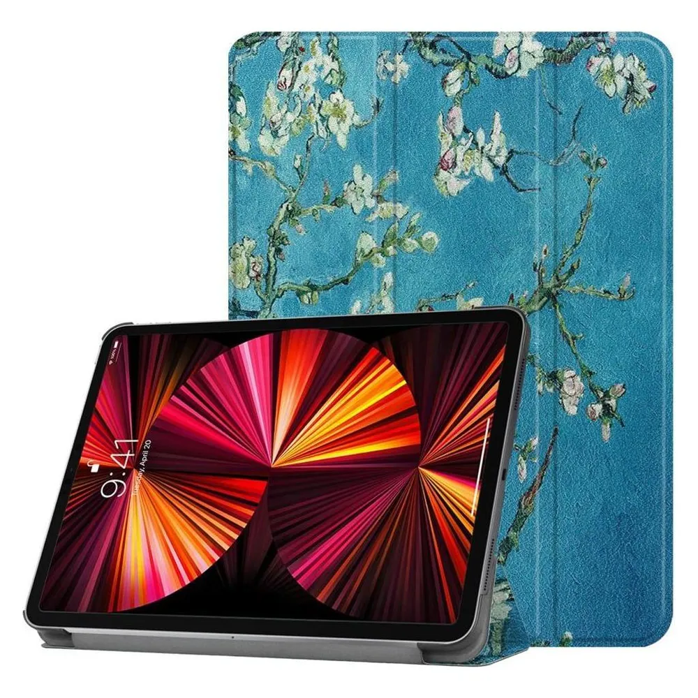 iLike Galaxy Tab S9 FE Plus Tri-Fold Eco-Leather Stand Case Sakura