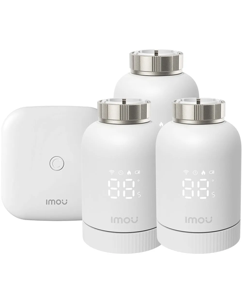 Intelligenter thermostatischer Heizkörper - Effizientes, energiesparen, 3 Stück + Gateway（WLAN- und Ethernet-Anschluss）